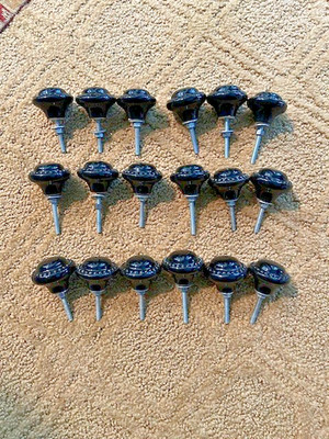 Round Drawer Knobs/Pulls Black with dot detail - 18 available