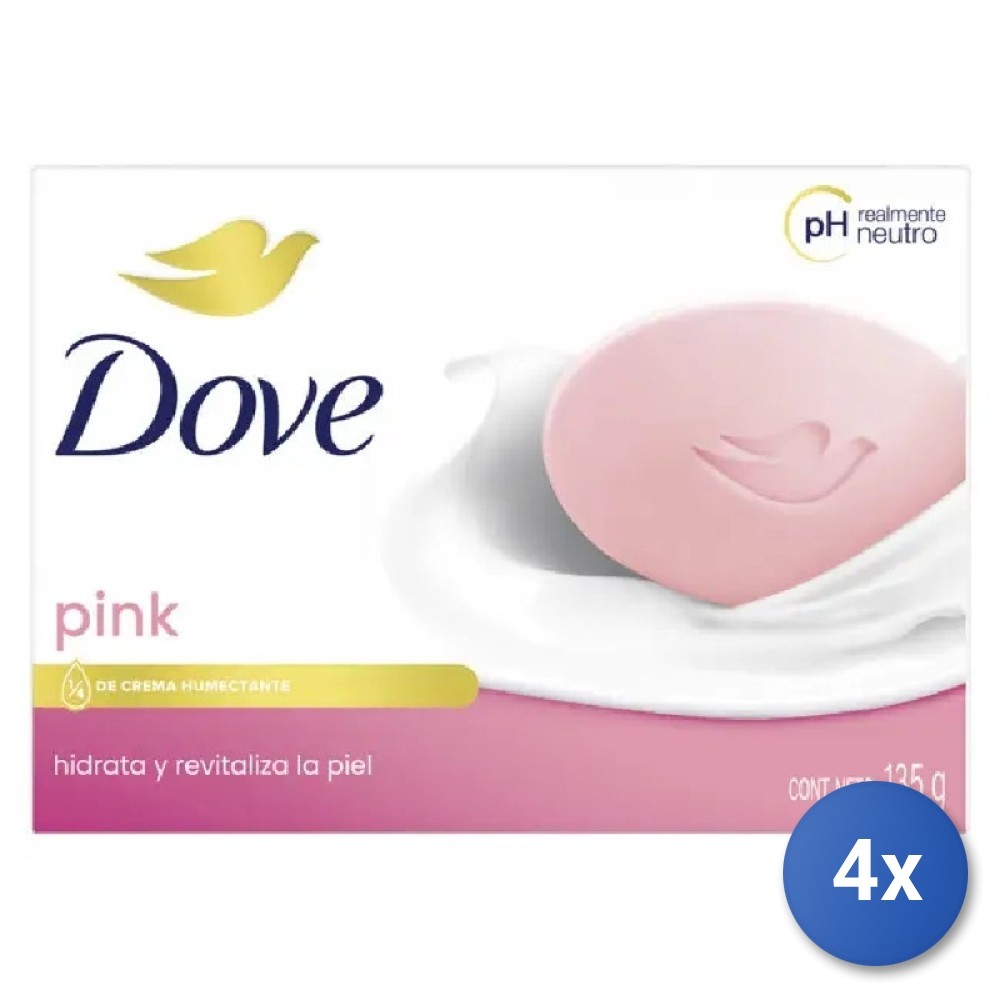 4x Dove Soap Bar 135 Gr Pink