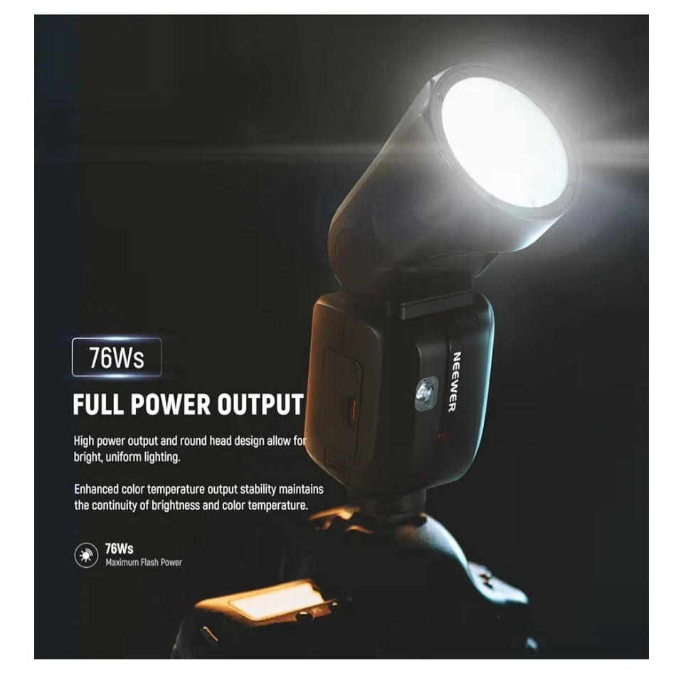 Z2PRO-C 2.4G TTL Wireless Round Head Flash Speedlite Compatible w Canon, Godox - Image 2 of 4