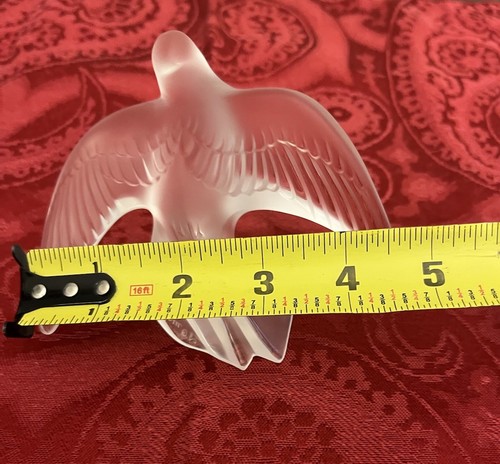Vintage Lalique France Sculpture Martinet Siffleur Motif Swallow Chirping Signed - Picture 11 of 15