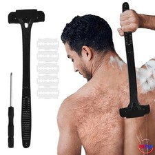 Men's Portable Foldable Back Shaver Razor With Handle For Body And Leg Hair