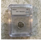 1942-S Mercury Dime 10C San Francisco ICG Genuine Silver 0.9 Fine
