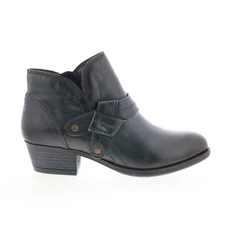 Miz Mooz Bennet Womens Black Leather Zipper Ankle & Booties Boots