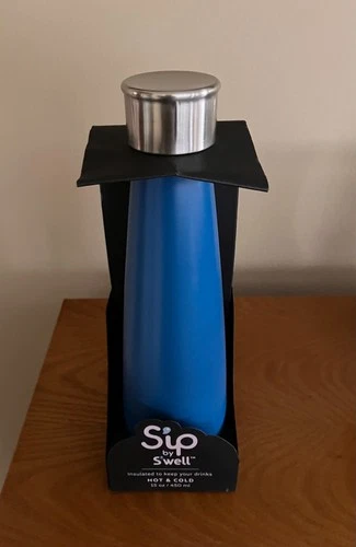 SIP By Swell 15oz Insulated Hot and Cold Beverage Bottle Jersey Blue NIB