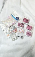 Flat back Gems Rhinestones/flat Shapes Craft Supplies Nail Charm 14 Piece Lot
