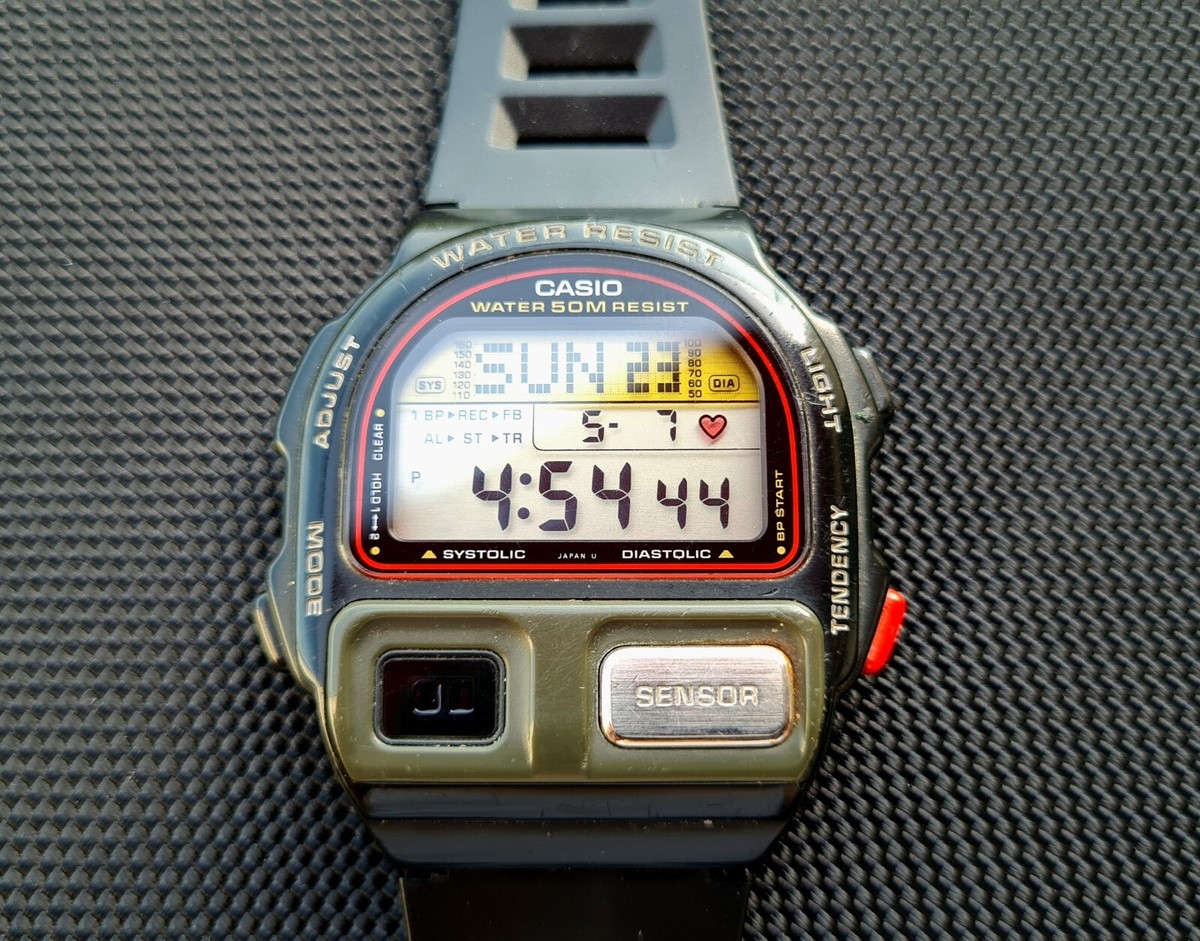 CASIO BP-100 BLOOD PRESSURE MONITOR VINTAGE DIGITAL WATCH
