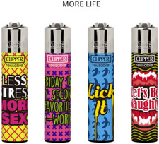 4 x Clipper Lighters MORE LIFE Gas Lighter Refillable YOU GET ALL 4 UK