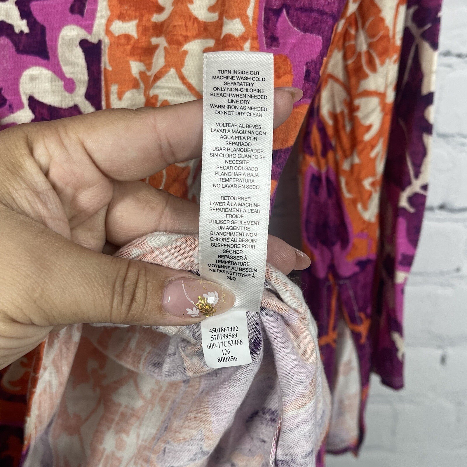 Chicos Blouse Size 0 US Small Patchwork Boho Abst… - image 11