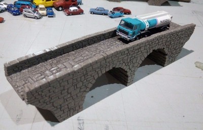 LARGE DOUBLE ARCH STONE BRIDGE N GAUGE N SCALE MODEL LASER ENGRAVED