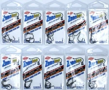 (10) Packs Zoneloc Wide Gap Octopus Fish Hooks Size 2/0 ZL720BN-2/0 Brand New