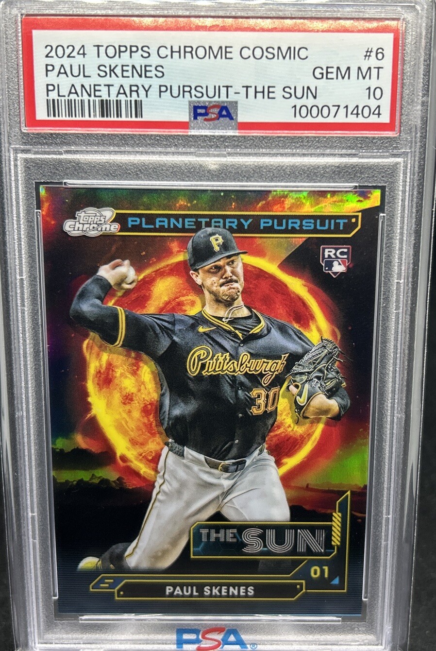 PAUL SKENES PSA 10 2024 TOPPS CHROME COSMIC #6 RC PLANETARY PURSUIT SUN SP view 1