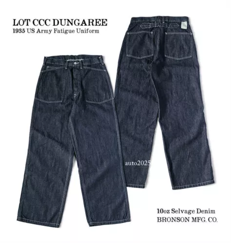 Bronson 1930s Dungarees Civilian Conservation Corps Work Pants 10oz Denim Jeans - Picture 16 of 36