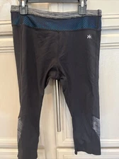 Kyodan Women's Capri Activewear Leggings Black  (Grey &Teal) Stretch Size S