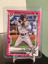 2021 1st Bowman 182/299 PINK FUSHIA Parallel EDDY DIAZ Colorado Rockies #BP-33