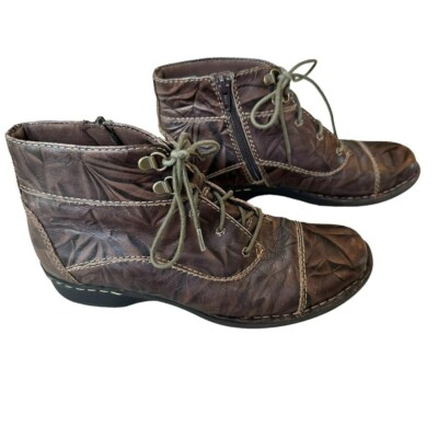 Clark\'s brown‎ leather boots size 8M Clarks Norma Brown Leather Ankle Boots | Mercari main image 4