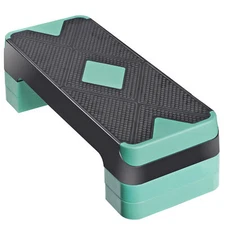 27" Aerobic Step Fitness Exercise Board Home Health Trainer Workout W/ Riser