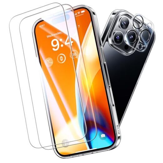 Diamond Clear for iPhone Pro Max Case with 2X Screen Protector + 2X Camera