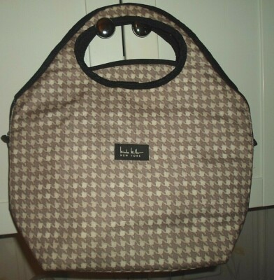 Nicole Miller New York Insulated Lunch Cooler Tote Ivory/Taupe