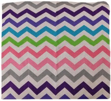 Grey Purple Blue Green Pink White Chevron 22"x22" 100 Cotton Bandanna