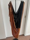 New RITU KUMAR Style Black Rust Pure Gold Zari 100% Silk Wrap Dupatta Shawl 94" — photo 7
