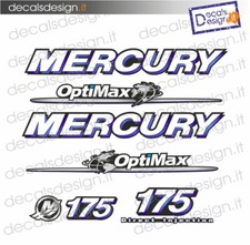 Adesivi motore marino fuoribordo mercury 175 optimax blu barca stickers