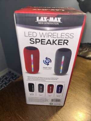 LAX-MAX NEW GENERATION LED WIRELESS SPEAKER-RED-NEW