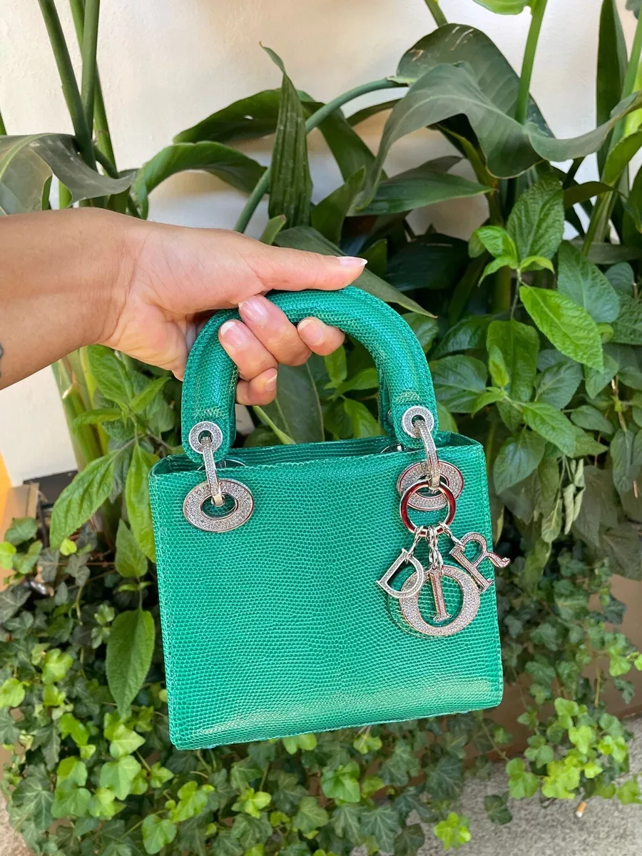 Dior Lady Dior Mini Handbag in Green Python