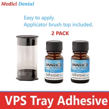 Dental MARK3 VPS Vinyl Tray Adhesive 10 ml, 2 PACK Exp 11/2025, made in USA