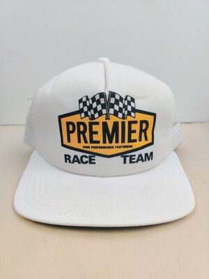 Vintage New Era Made USA Premier Race Team Performance Trucker Hat Snapback Cap