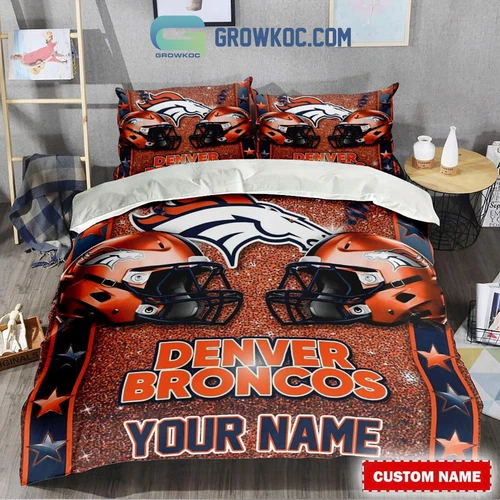 Denver Broncos Star Wall Personalized Fan Bedding Set