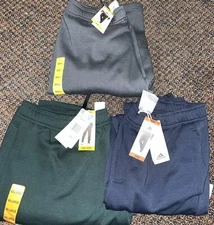 ADIDAS Tapered Zip Leg Embroidered Logo Fleece Sweat BLACK,NAVY,GREEN 1793780