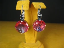 MARIANA EARRINGS SWAROVSKI CRYSTALS PINK BLACK PURPLE Silver P Gift Christmas