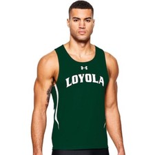 Under Armour Men's L Loyola Greyhounds Kick Track Singlet Jersey Green UTJ195M