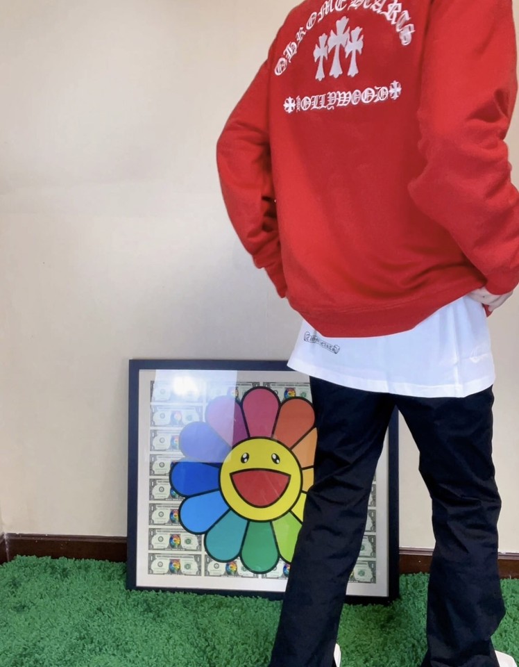 Best Unisex Chrome Hearts Red Hollywood Cross Logo Half Zip Sweatshirt