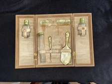 Celluloid Vintage 1930s Vanity Brush Set 6 Pieces Plus Case