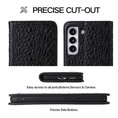 Krokodil Echtleder Geldbörse Handyhülle Tasche For Samsung S24 S23 S22 S21 S20 - Bild 6 von 14