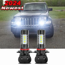 For Jeep Liberty 2008-2012 2x Super White 6000K LED Fog Light Bulbs 9145 9140