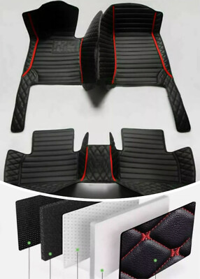 Black Mats For Chrysler All Cars Floor Mats Anti-slip Carpet Cargo Liner Leather