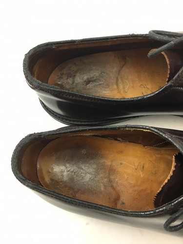 SH20 Florsheim Imperial 9.5A Shell Cordovan Brown Plain Toe Derby Dress Shoes - Picture 5 of 10