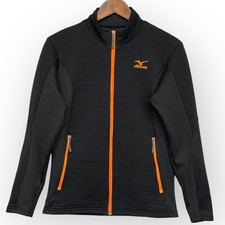 Mizuno Outdoor Breath Thermo Full Zip Jacket Women Size M Black Orange Pockets