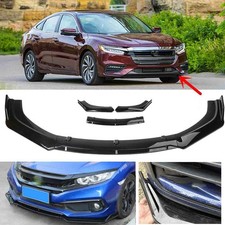 Glossy Black Front Bumper Lip Splitter Spoiler Body Kit For Honda Insight 19-22 Glossy Black Front Bumper Lip Splitter Spoiler Body Kit For Honda Insight 19-22