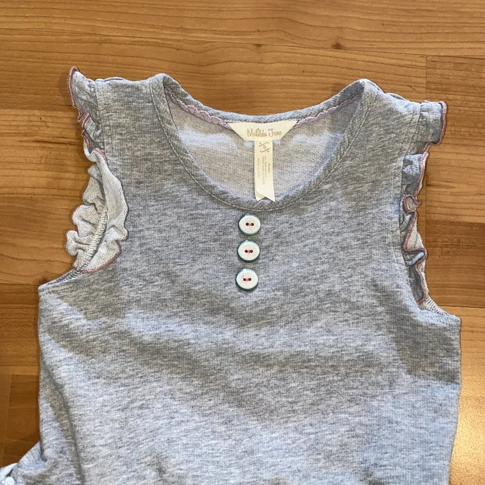 Vestido sudadera gris con volantes Matilda Jane talla 6 Once Upon a Time Whiskers Foto 3 de 4