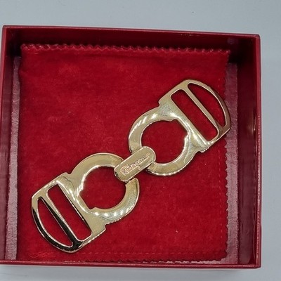 Salvatore Ferragamo Gancini Belt Buckle Gold Made in Italy Original Box Vintage