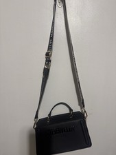 Steve Madden Black Top Handle Bag with Detachable Adjustable Strap Logo