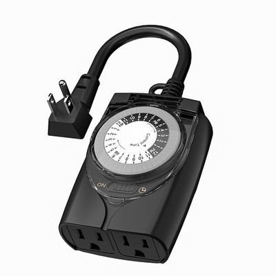 Outdoor Timer Outlet Waterproof, 24 Hour Mechanical Light Timers for Electric...