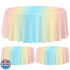 APUXXJUPA Rainbow Tablecloth, Round Disposable Pastel Party Decorations Color
