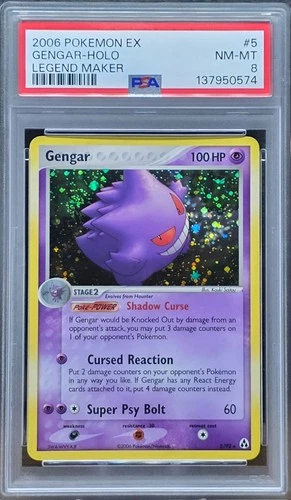 2006 Pokemon EX Legend Maker Gengar Holo 5/92 PSA 8