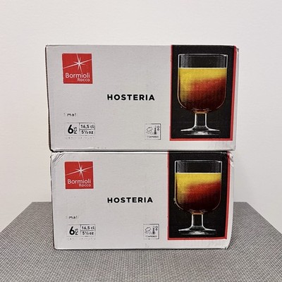Bormioli Rocco Hosteria Stackable Wine Glass, Set of 12 - Small 5.5 Oz NEW