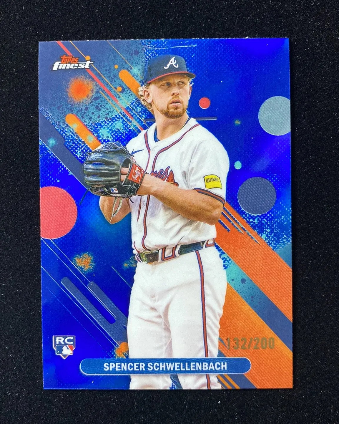 2025 Topps Finest Common Rookie Blue #43 Spencer Schwellenbach 132/200 Braves HD