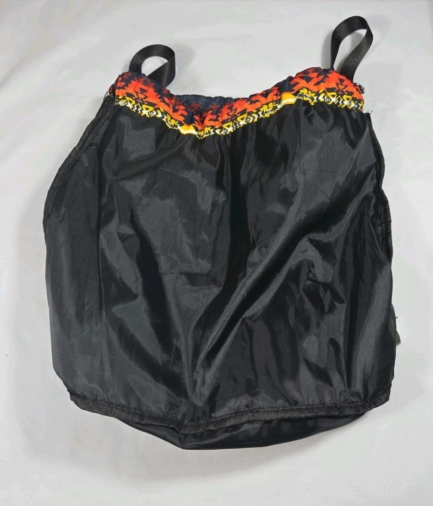 Orange Aztec Print Drawstring Backpack Large Capa… - image 3